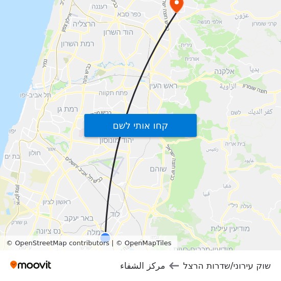 מפת שוק עירוני/שדרות הרצל לمركز الشفاء