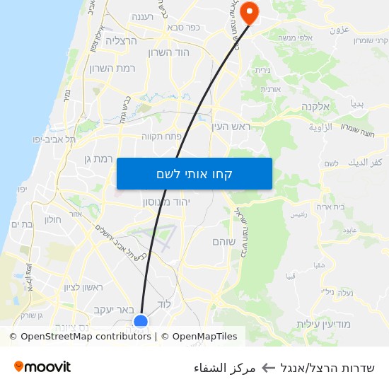 מפת שדרות הרצל/אנגל לمركز الشفاء