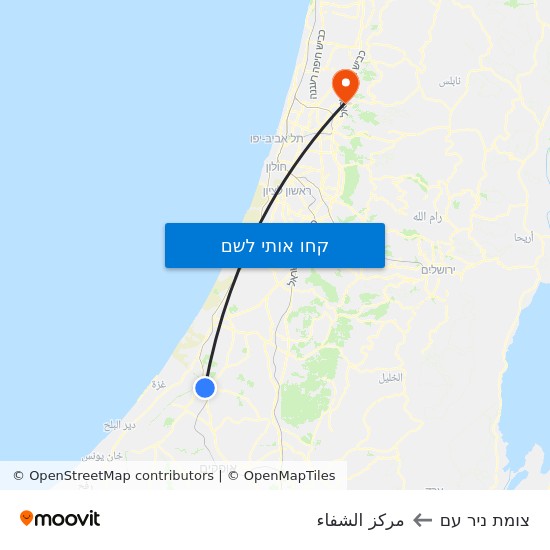 מפת צומת ניר עם לمركز الشفاء
