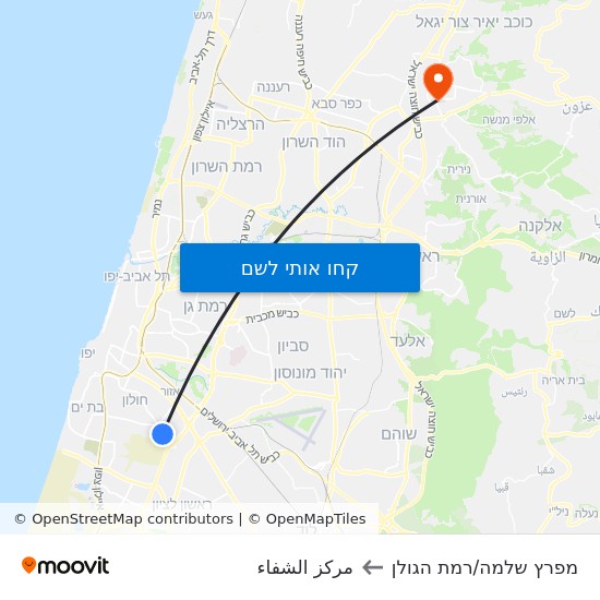 מפת מפרץ שלמה/רמת הגולן לمركز الشفاء
