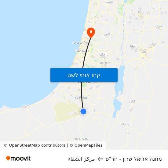 מפת מחנה אריאל שרון לمركز الشفاء