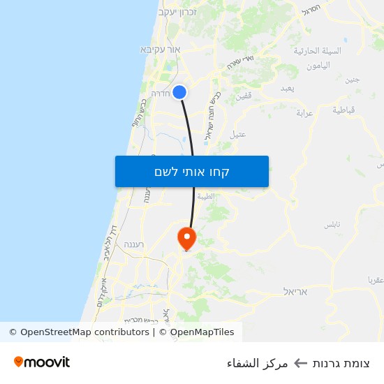מפת צומת גרנות/גן שמואל לمركز الشفاء