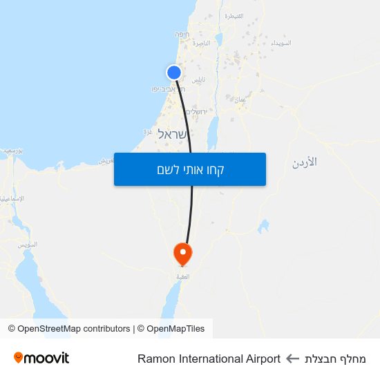 מפת מחלף חבצלת לRamon International Airport