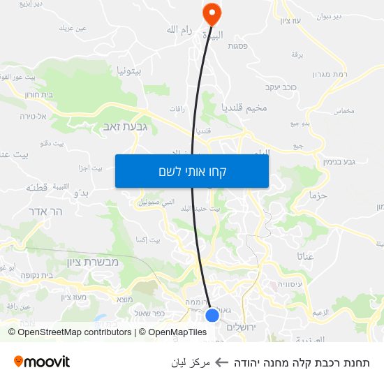 מפת תחנת רכבת קלה מחנה יהודה לمركز ليان