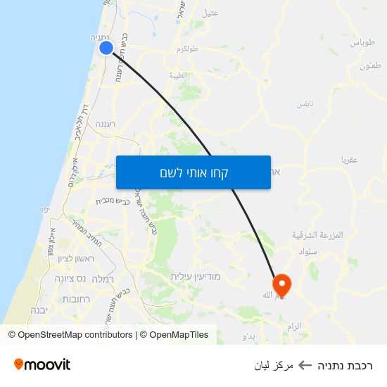 מפת רכבת נתניה לمركز ليان