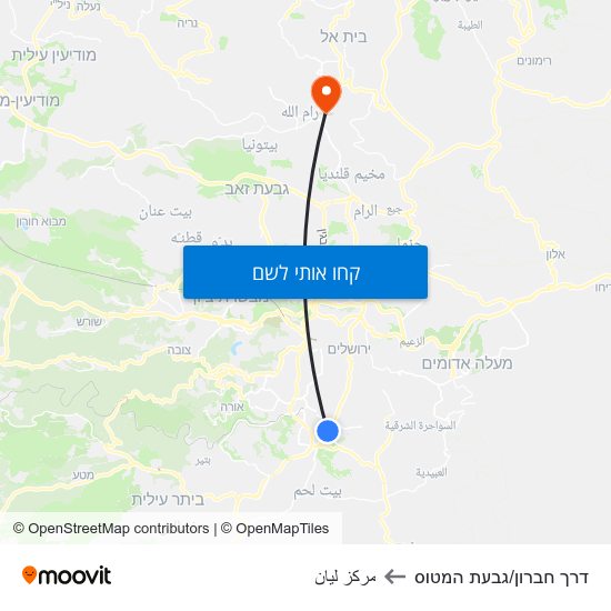 מפת דרך חברון/גבעת המטוס לمركز ليان