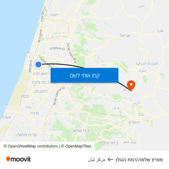 מפת מפרץ שלמה/רמת הגולן לمركز ليان