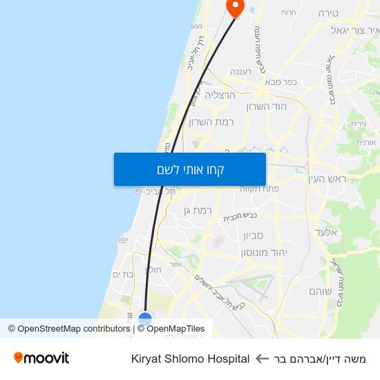 מפת משה דיין/אברהם בר לKiryat Shlomo Hospital