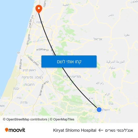 מפת אנג'ל/כנפי נשרים לKiryat Shlomo Hospital