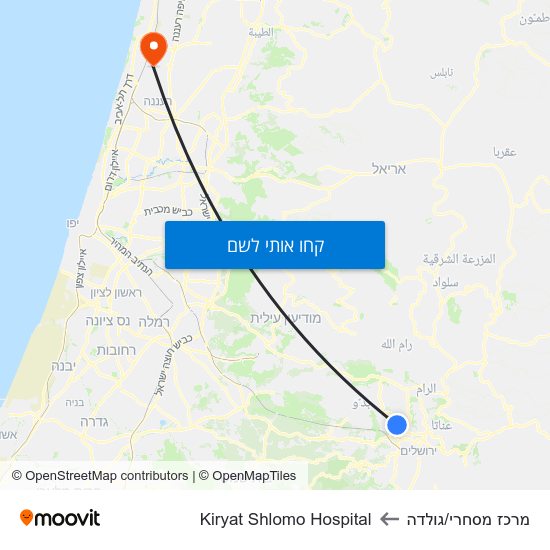 מפת מרכז מסחרי/גולדה לKiryat Shlomo Hospital