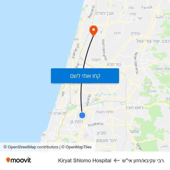 מפת רבי עקיבא/חזון אי''ש לKiryat Shlomo Hospital