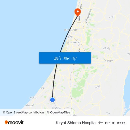 מפת רכבת נתיבות לKiryat Shlomo Hospital