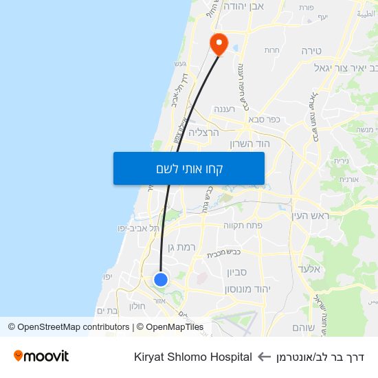 מפת דרך בר לב/אונטרמן לKiryat Shlomo Hospital