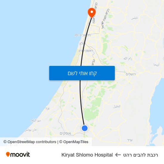 מפת רכבת להבים רהט לKiryat Shlomo Hospital