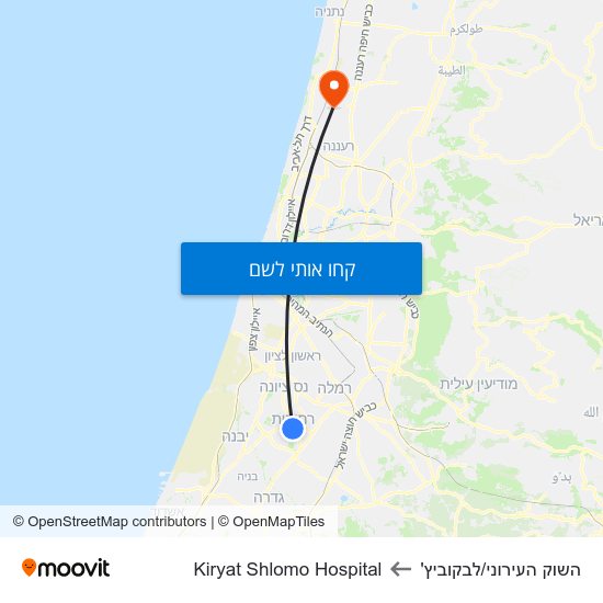 מפת השוק העירוני/לבקוביץ' לKiryat Shlomo Hospital