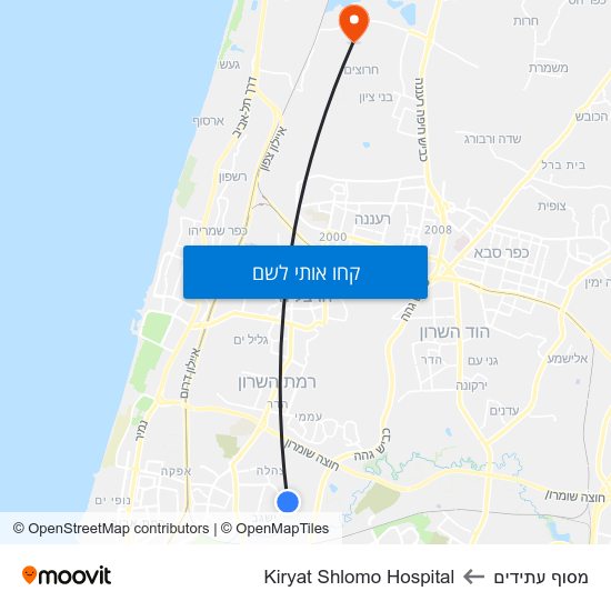מפת מסוף עתידים לKiryat Shlomo Hospital