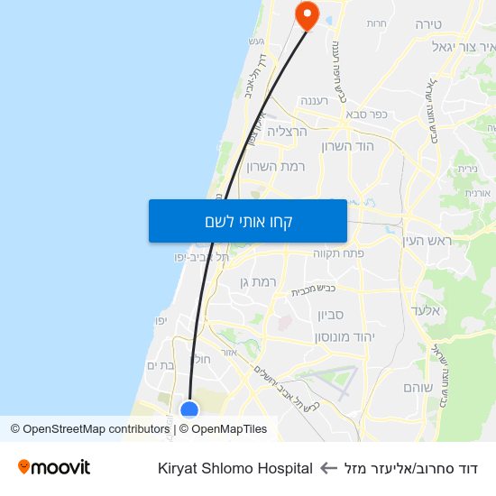 מפת דוד סחרוב/אליעזר מזל לKiryat Shlomo Hospital