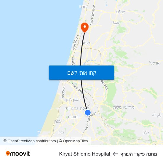 מפת מחנה פיקוד העורף לKiryat Shlomo Hospital