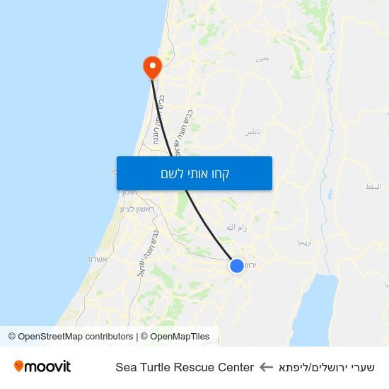מפת שערי ירושלים/ליפתא לSea Turtle Rescue Center