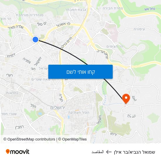 מפת שמואל הנביא/בר אילן לالمقاصد