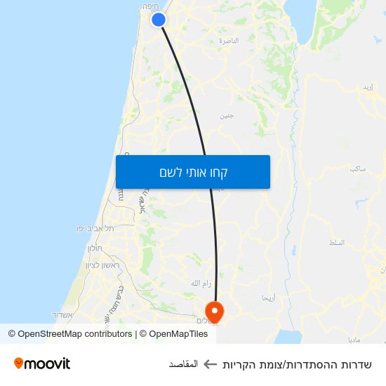 מפת שדרות ההסתדרות/צומת הקריות לالمقاصد