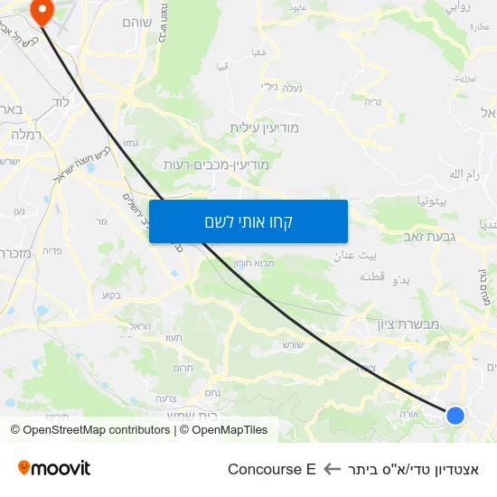 מפת אצטדיון טדי/א''ס ביתר לConcourse E