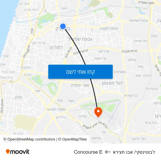 מפת ז'בוטינסקי/ אבו חצירא לConcourse E