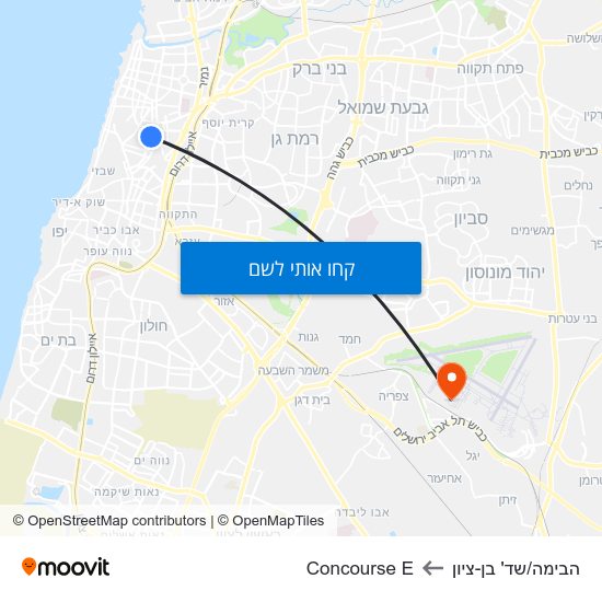 מפת הבימה/שד' בן-ציון לConcourse E