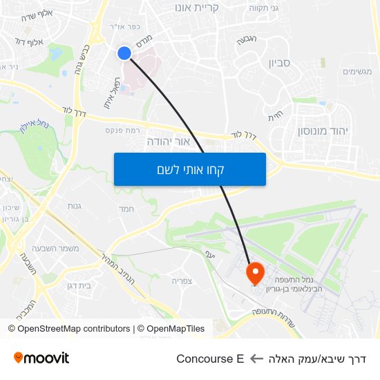 מפת דרך שיבא/עמק האלה לConcourse E
