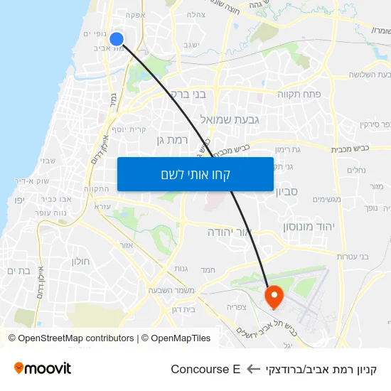 מפת קניון רמת אביב/ברודצקי לConcourse E