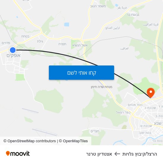 מפת הרצל/קיבוץ גלויות לאצטדיון טרנר