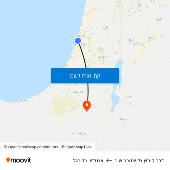 מפת דרך קיבוץ גלויות/כביש 1 לאצטדיון כדורגל