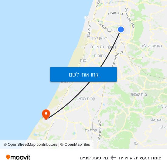 מפת צומת תעשייה אווירית למירפעת שניים