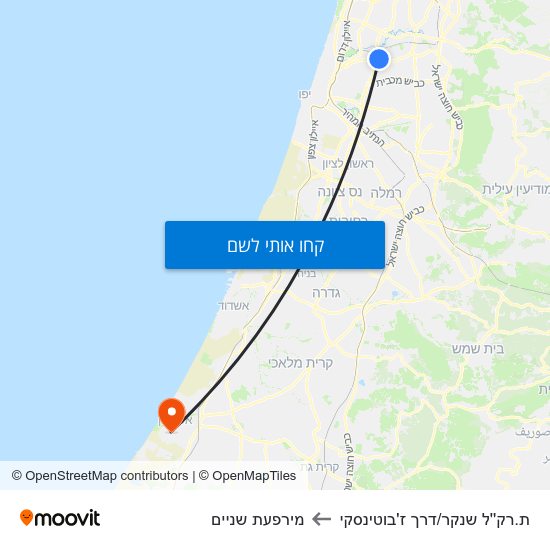 מפת ת.רק''ל שנקר/דרך ז'בוטינסקי למירפעת שניים