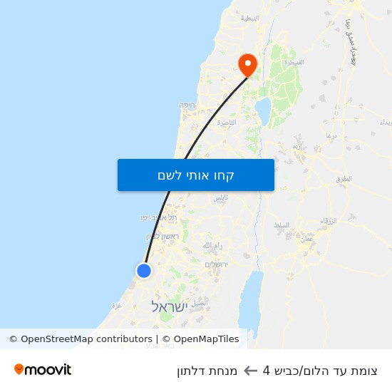 מפת צומת עד הלום/כביש 4 למנחת דלתון