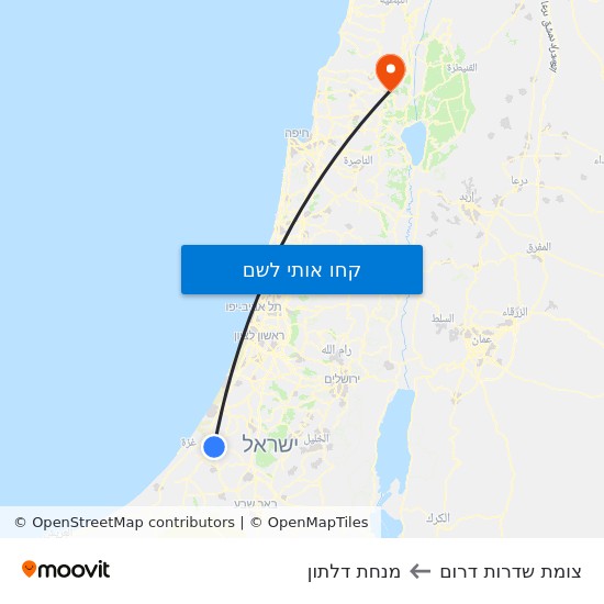 מפת צומת שדרות דרום למנחת דלתון