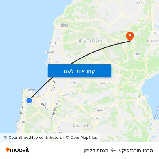 מפת מרכז חורב/פיקא למנחת דלתון