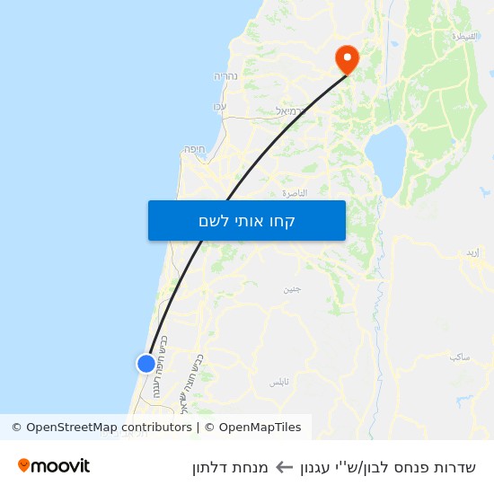 מפת שדרות פנחס לבון/ש''י עגנון למנחת דלתון