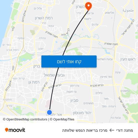 מפת מחנה דורי למרכז בריאות הנפש שלוותה