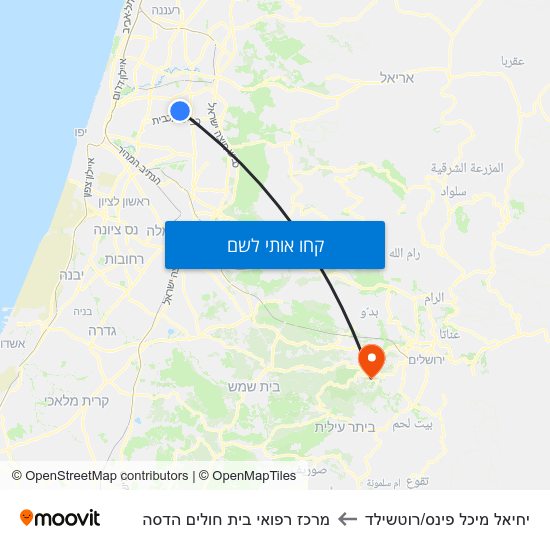 מפת יחיאל מיכל פינס/רוטשילד למרכז רפואי בית חולים הדסה