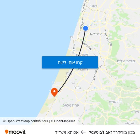 מפת מכון מור/דרך זאב ז'בוטינסקי לאסותא אשדוד