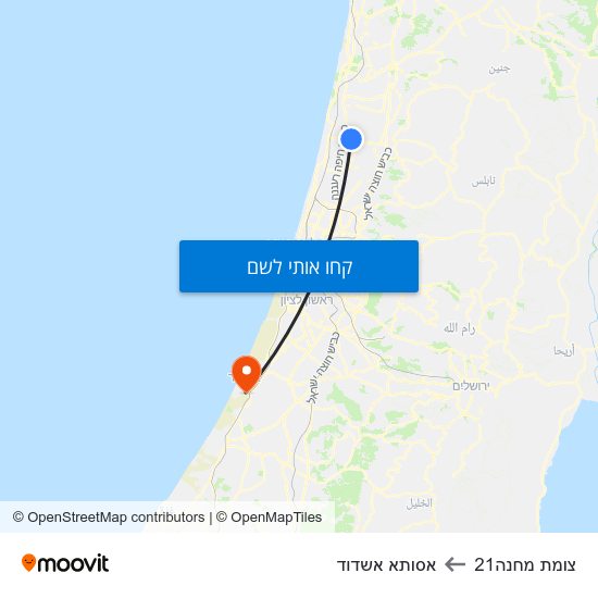 מפת צומת מחנה21 לאסותא אשדוד