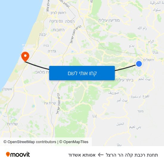 מפת תחנת רכבת קלה הר הרצל לאסותא אשדוד