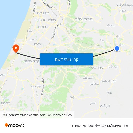 מפת שד' אשכול/ברלב לאסותא אשדוד