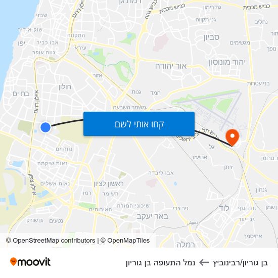 מפת בן גוריון/רבינוביץ לנמל התעופה בן גוריון