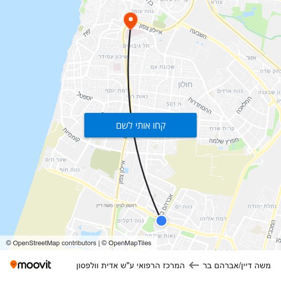 מפת משה דיין/אברהם בר להמרכז הרפואי ע"ש אדית וולפסון