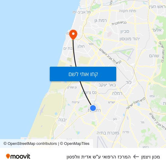 מפת מכון ויצמן להמרכז הרפואי ע"ש אדית וולפסון