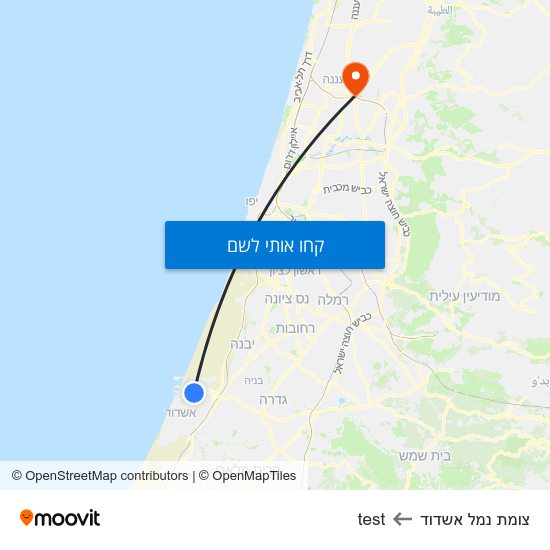 מפת צומת נמל אשדוד לtest