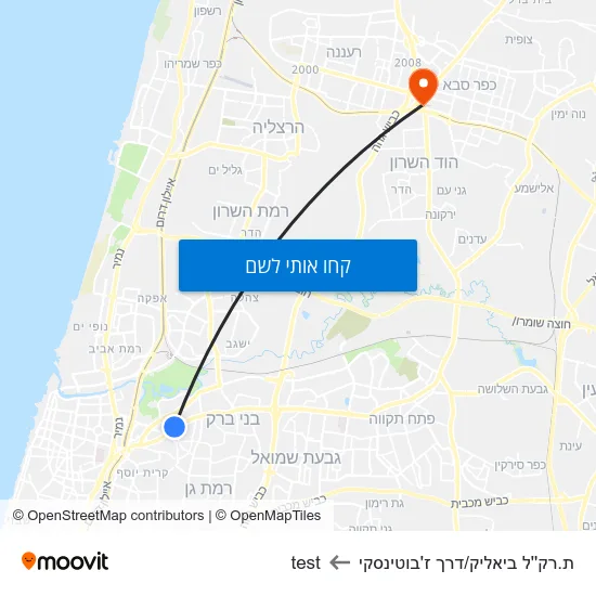 מפת ת.רק''ל ביאליק/דרך ז'בוטינסקי לtest