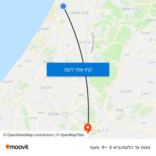 מפת צומת עד הלום/כביש 4 למעוף